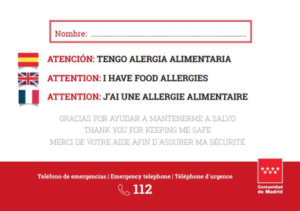 TARJETA ALERGICOS