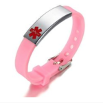 pulsera alergia frutos secos rosa