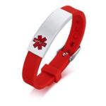 Pulsera alergia frutos secos roja